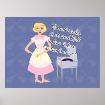 Rock n Roll Tambourine 50's Housewife Poster