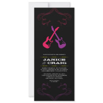 Rock 'n' Roll Wedding Guitars (Multicolor) Custom Invitations