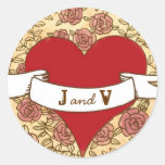 Rock 'n' Roll Wedding (Roses) Favour Sticker / Sea