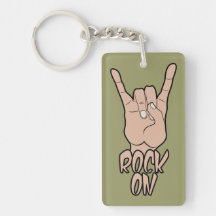 ROCK ON custom colour key chain