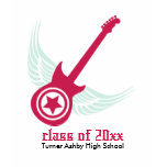 Rock on! Custom Guitar Graduation T-shirt (mauve)