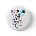 ROCK ON CUTE SKULLS AND BONES FOR GIRLS buttons