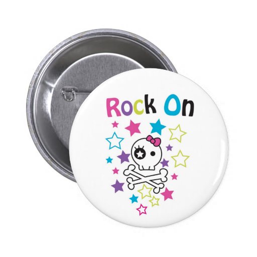 ROCK ON CUTE SKULLS AND BONES FOR GIRLS PIN
