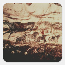 Rock painting of a leaping cow stickers