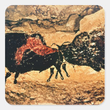 Rock painting of bison, c.17000 BC Square Stickers