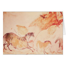 Rock painting of horses, c.17000 BC Greeting Card