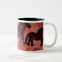 Rock painting of tarpans , c.17000 BC Mugs