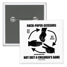 Rock-Paper-Scissors Not Just A Children's Game Pinback Buttons