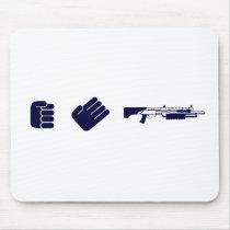 Rock, Paper, Shotgun - Gamer Video Game Gun Mouse Mat