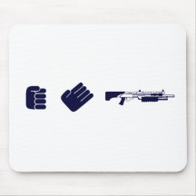 Rock, Paper, Shotgun - Gamer Video Game Gun Mouse Mat