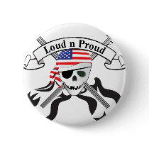 Rock Pirate USA Style Pinback Buttons