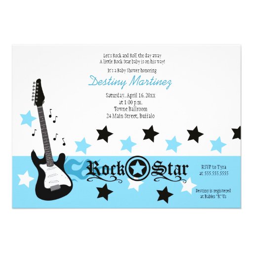 ROCK STAR 5x7 Rocker Baby Shower Invitation