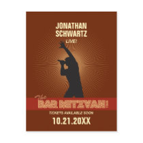 Rock Star Bar Mitzvah Save the Date Post Cards