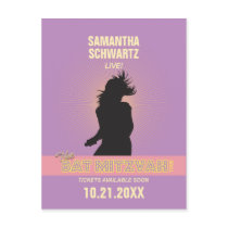 Rock Star Bat Mitzvah Save the Date-Purple Pink Postcards