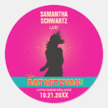 Rock Star Bat Mitzvah Sticker in Hot Pink