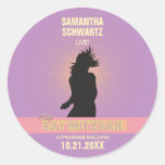 Rock Star Bat Mitzvah Sticker-Purple Pink