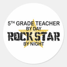 Rock Star by Night - 5th Grade Stickers