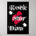 "Rock Star Diva In Black" Poster posters