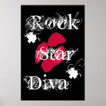 "Rock Star Diva In Black" Poster posters