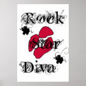 "Rock Star Diva In White" Poster posters