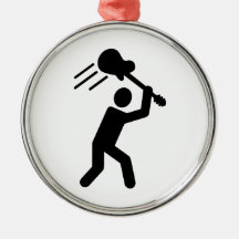 Rock star guitar christmas tree ornament