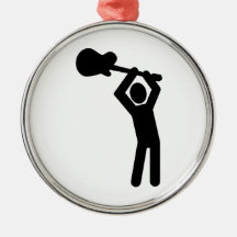 Rock star guitarist christmas ornament