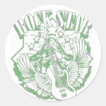 ROCK STAR IN GREEN VINTAGE STYLE STICKER