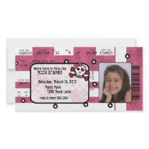 Rock Star Ticket Invitation or Thank You Card Picture Card