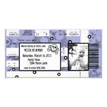Rock Star Ticket Invitation or Thank You Card Photo Card