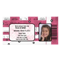 Rock Star Ticket Invitation or Thank You Card Photo Cards