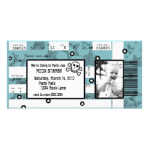 Rock Star Ticket Invitation or Thank You Card Photo Cards