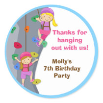 Rock Wall Birthday Party Favour Stickers