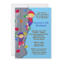 Rock Wall Climbing Birthday Party Invitation