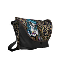Rockabilly Baby Tattoo Leopard Angel Messenger Bag