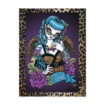 Rockabilly Baby Tattoo Leopard Angel Postcard