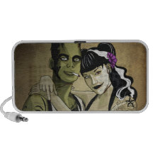 Rockabilly Frank and Bride Laptop Speakers