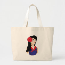 rockabilly girl tote bags