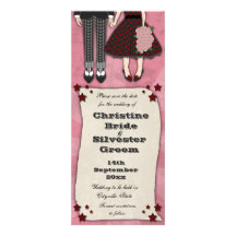 Rockabilly Wedding, 4x9.25 save the date Invitations
