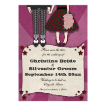 Rockabilly Wedding, 5x7 save the date Announcements