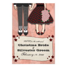 Rockabilly Wedding, rsvp Custom Invites