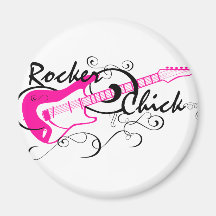 Rocker Chick Refrigerator Magnet