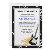 ROCKER GUITAR HERO Birthday Party Invitation