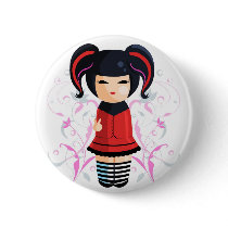 Rocker Kokeshi Button