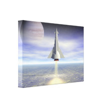 Rocket Launch Stretched Canvas Print