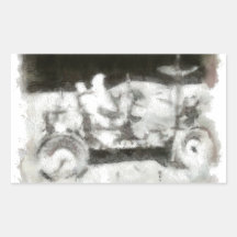 Rocket Man Astronaut on the Moon Rectangular Sticker