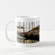 Rocket plane in manufacturing coffee mug
