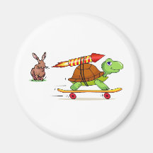 Rocket Propelled Tortoise and Hare Magnet