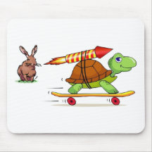 Rocket Propelled Tortoise and Hare Mouse Pads
