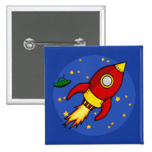 Rocket red yellow Button