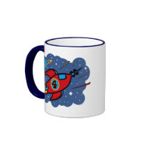Rocket Ship 4th Birthday Coffee Mug